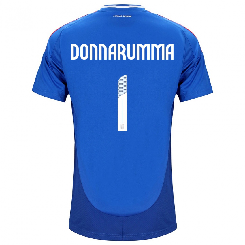 Naisten Italia Gianluigi Donnarumma #1 Sininen Kotipaita 24-26 Lyhythihainen Paita T-Paita
