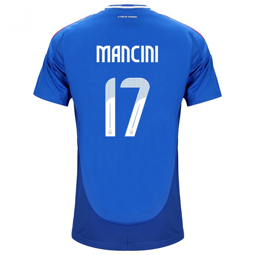 Naisten Italia Gianluca Mancini #17 Sininen Kotipaita 24-26 Lyhythihainen Paita T-Paita