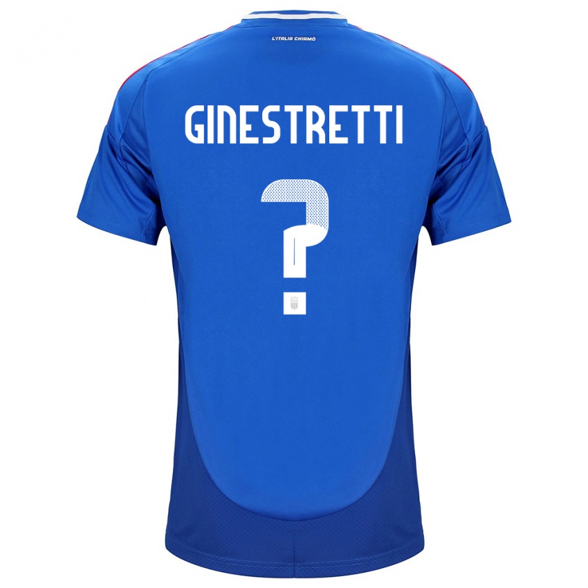 Naisten Italia Davide Ginestretti #0 Sininen Kotipaita 24-26 Lyhythihainen Paita T-Paita