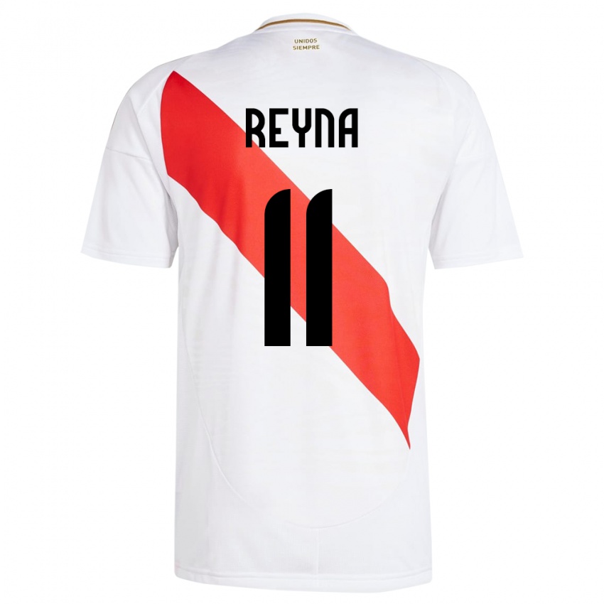 Naisten Peru Bryan Reyna #11 Valkoinen Kotipaita 24-26 Lyhythihainen Paita T-Paita