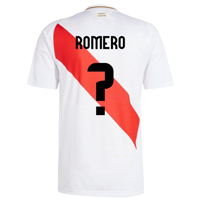 Naisten Peru José Romero #0 Valkoinen Kotipaita 24-26 Lyhythihainen Paita T-Paita