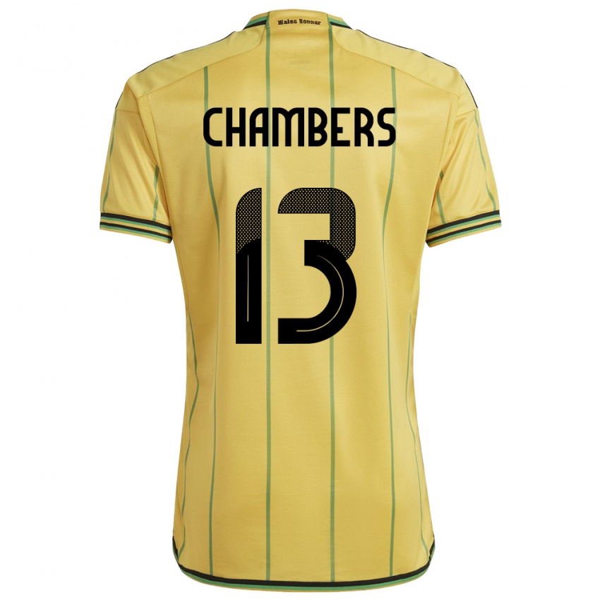 Naisten Jamaika Chris-Ann Chambers #13 Keltainen Kotipaita 24-26 Lyhythihainen Paita T-Paita