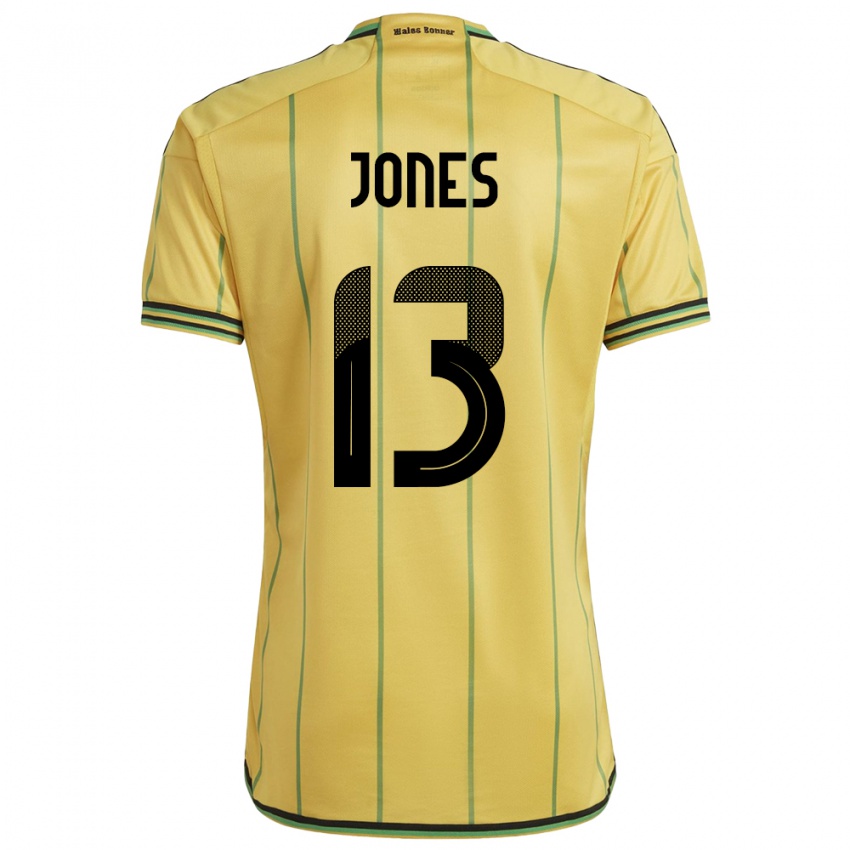 Naisten Jamaika Javanae Jones #13 Keltainen Kotipaita 24-26 Lyhythihainen Paita T-Paita