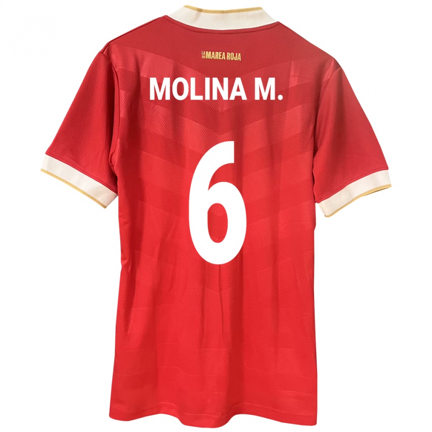 Naisten Panama Mariana Molina #6 Punainen Kotipaita 24-26 Lyhythihainen Paita T-Paita