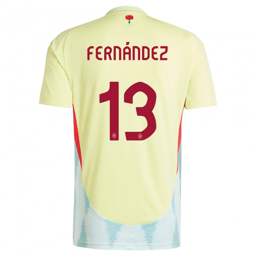 Naisten Espanja Cesar Fernandez #13 Keltainen Vieraspaita 24-26 Lyhythihainen Paita T-Paita
