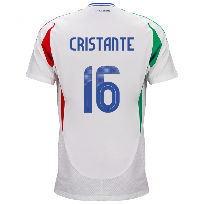 Naisten Italia Bryan Cristante #16 Valkoinen Vieraspaita 24-26 Lyhythihainen Paita T-Paita