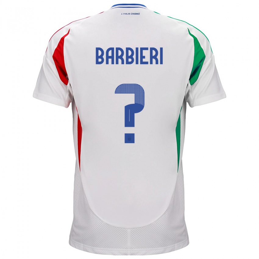 Naisten Italia Tommaso Barbieri #0 Valkoinen Vieraspaita 24-26 Lyhythihainen Paita T-Paita