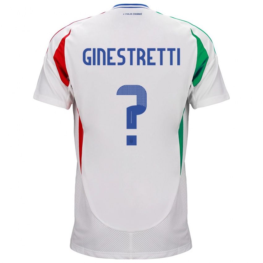 Naisten Italia Davide Ginestretti #0 Valkoinen Vieraspaita 24-26 Lyhythihainen Paita T-Paita