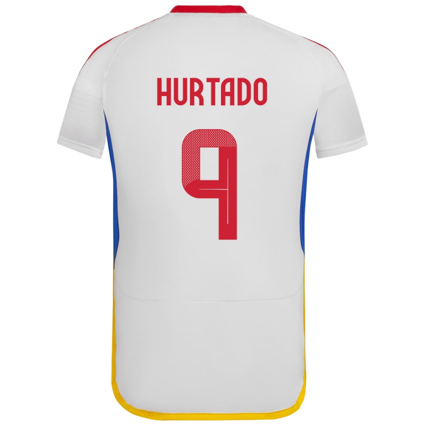 Naisten Venezuela Jan Hurtado #9 Valkoinen Vieraspaita 24-26 Lyhythihainen Paita T-Paita