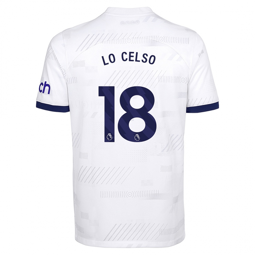 Lapset Giovani Lo Celso #18 Valkoinen Kotipaita 2023/24 Lyhythihainen Paita T-Paita