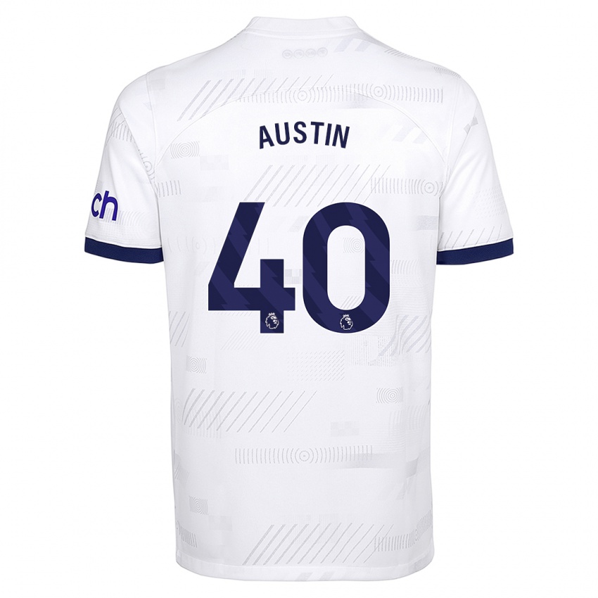 Lapset Brandon Austin #40 Valkoinen Kotipaita 2023/24 Lyhythihainen Paita T-Paita