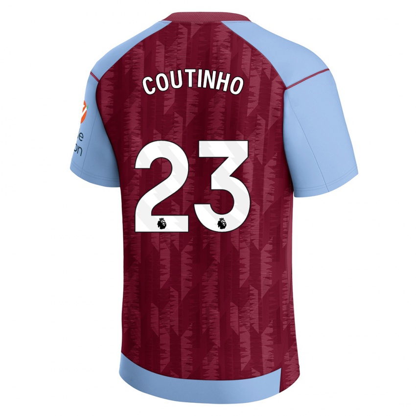 Lapset Philippe Coutinho #23 Claret Blue Kotipaita 2023/24 Lyhythihainen Paita T-Paita