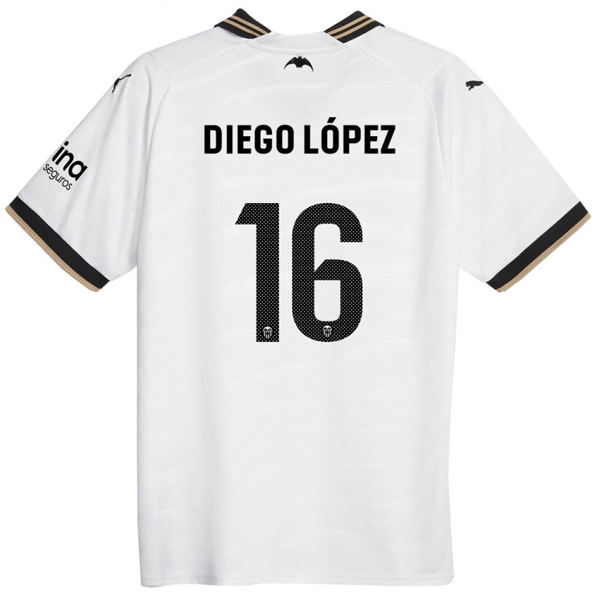Lapset Diego Lopez #16 Valkoinen Kotipaita 2023/24 Lyhythihainen Paita T-Paita
