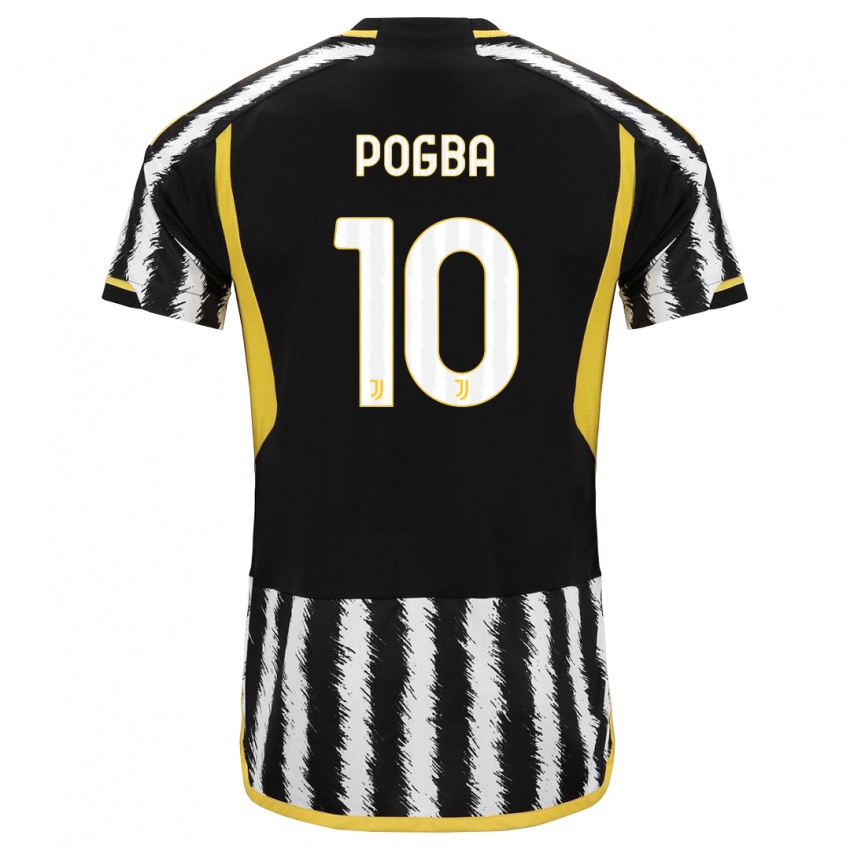 Lapset Paul Pogba #10 Musta Valkoinen Kotipaita 2023/24 Lyhythihainen Paita T-Paita