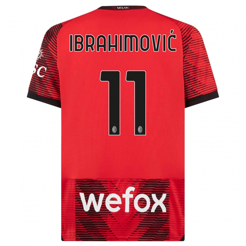 Lapset Zlatan Ibrahimovic #11 Punamusta Kotipaita 2023/24 Lyhythihainen Paita T-Paita