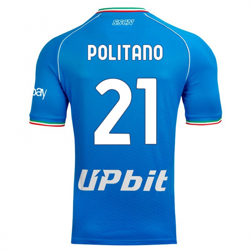 Lapset Matteo Politano #21 Taivaansininen Kotipaita 2023/24 Lyhythihainen Paita T-Paita