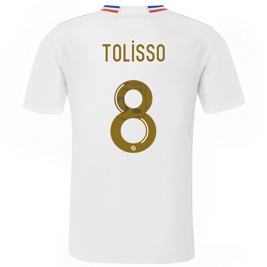 Lapset Corentin Tolisso #8 Valkoinen Kotipaita 2023/24 Lyhythihainen Paita T-Paita