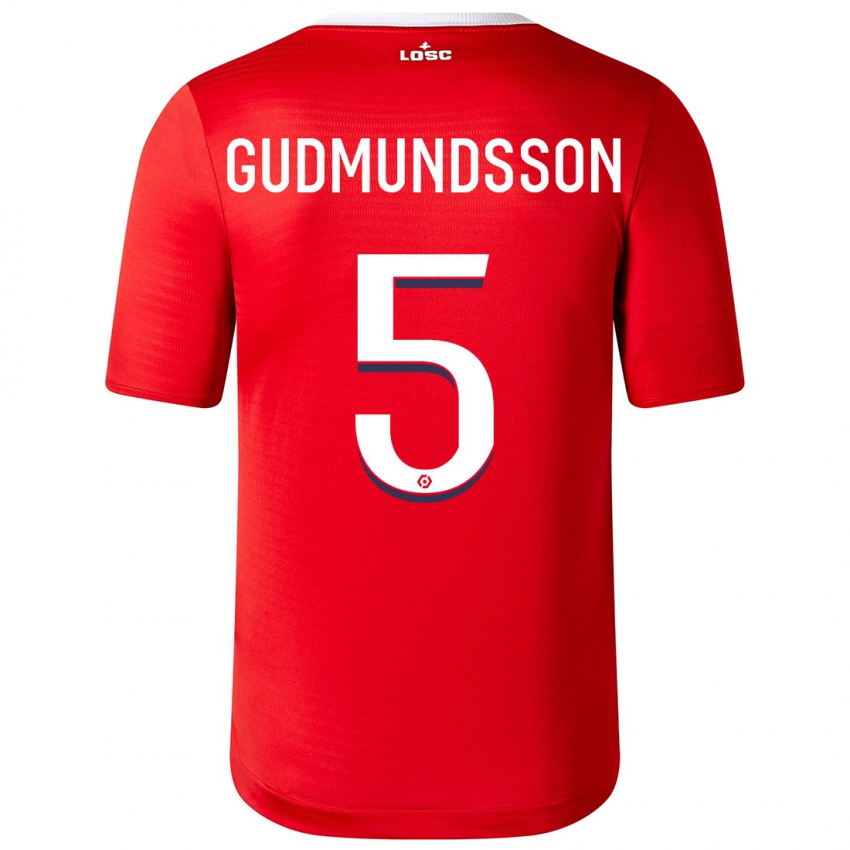Lapset Gabriel Gudmundsson #5 Punainen Kotipaita 2023/24 Lyhythihainen Paita T-Paita