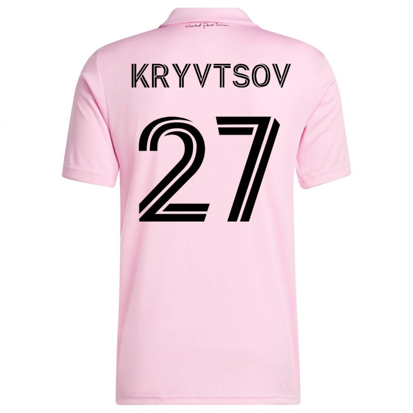 Lapset Sergiy Kryvtsov #27 Vaaleanpunainen Kotipaita 2023/24 Lyhythihainen Paita T-Paita