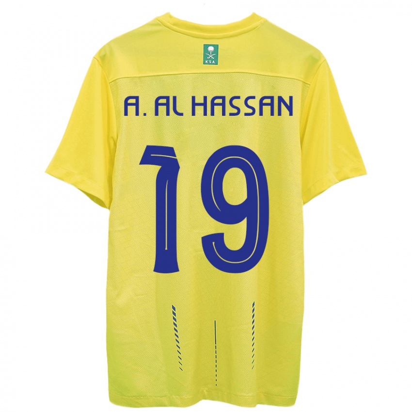 Lapset Ali Al-Hassan #19 Keltainen Kotipaita 2023/24 Lyhythihainen Paita T-Paita