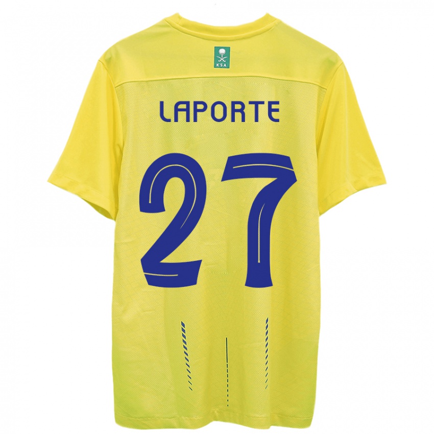 Lapset Aymeric Laporte #27 Keltainen Kotipaita 2023/24 Lyhythihainen Paita T-Paita