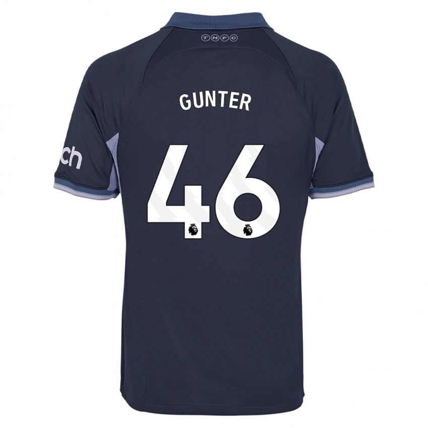 Lapset Luca Gunter #46 Tummansininen Vieraspaita 2023/24 Lyhythihainen Paita T-Paita