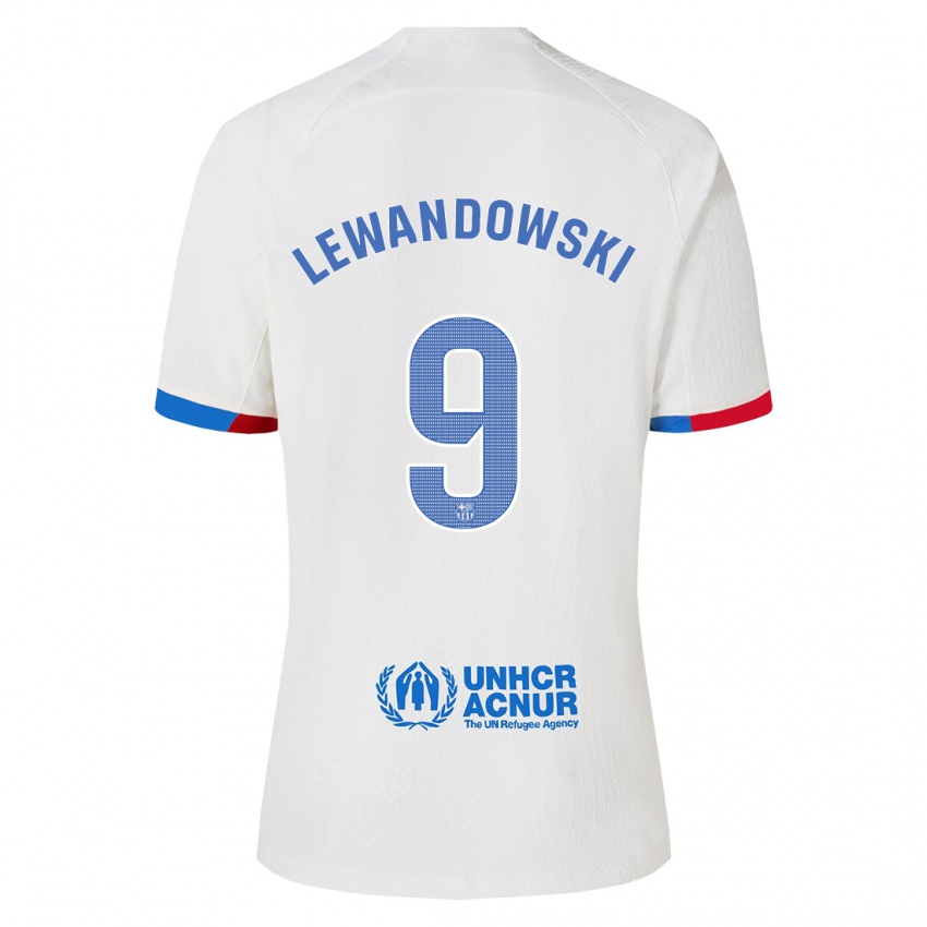 Lapset Robert Lewandowski #9 Valkoinen Vieraspaita 2023/24 Lyhythihainen Paita T-Paita