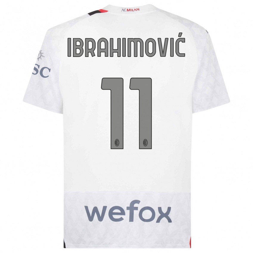 Lapset Zlatan Ibrahimovic #11 Valkoinen Vieraspaita 2023/24 Lyhythihainen Paita T-Paita