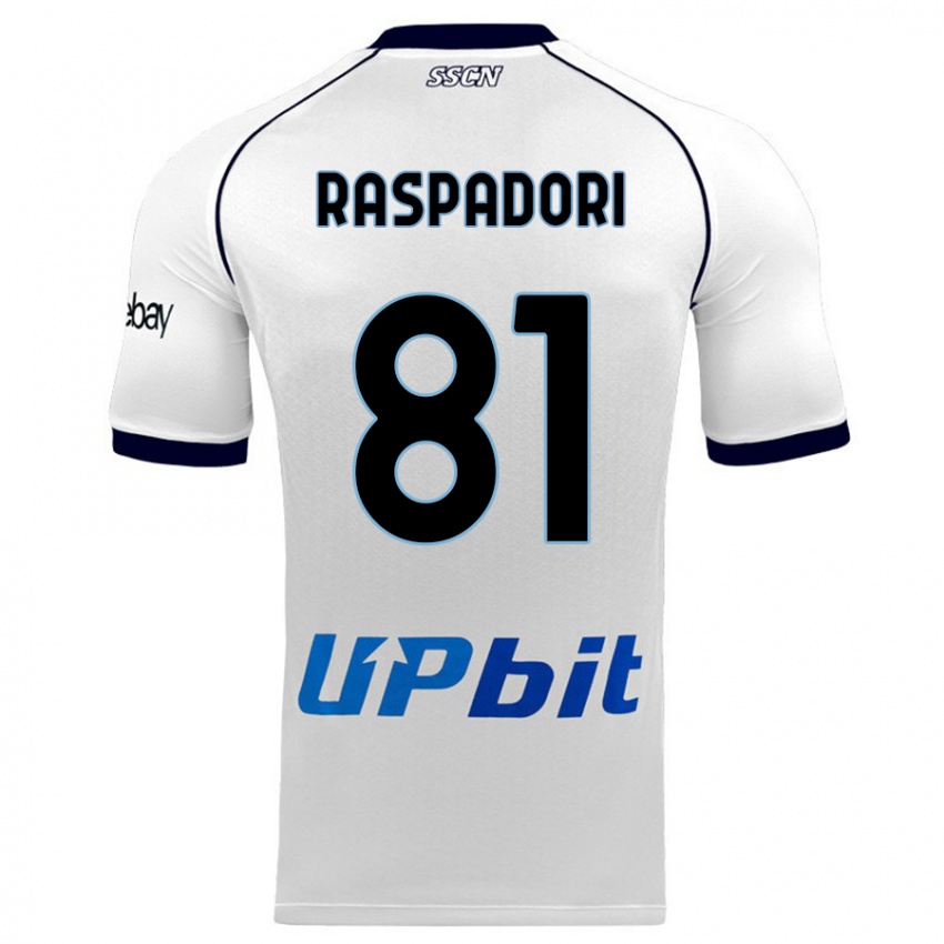 Lapset Giacomo Raspadori #81 Valkoinen Vieraspaita 2023/24 Lyhythihainen Paita T-Paita