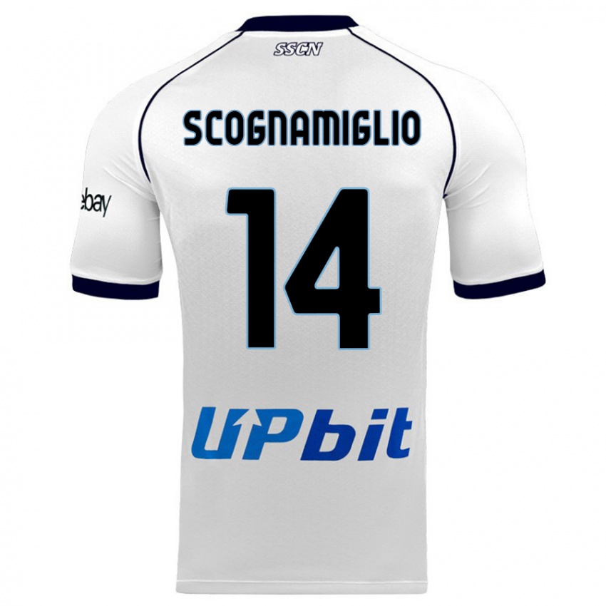 Lapset Fabio Scognamiglio #14 Valkoinen Vieraspaita 2023/24 Lyhythihainen Paita T-Paita