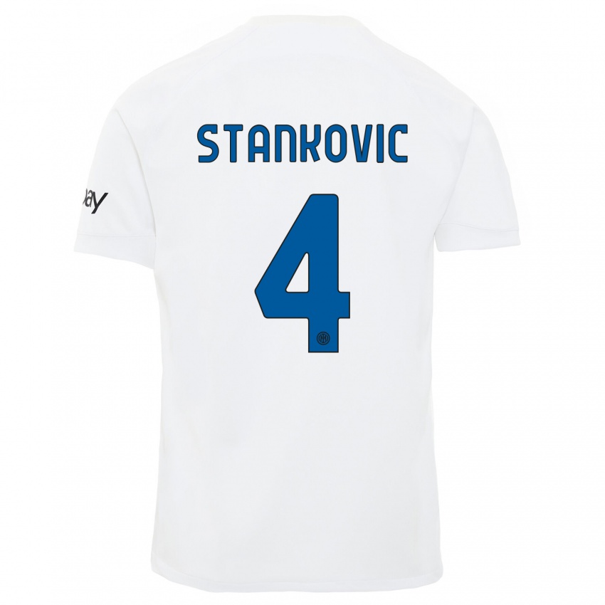 Lapset Aleksandar Stankovic #4 Valkoinen Vieraspaita 2023/24 Lyhythihainen Paita T-Paita