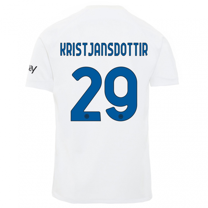 Lapset Anna Bjork Kristjansdottir #29 Valkoinen Vieraspaita 2023/24 Lyhythihainen Paita T-Paita