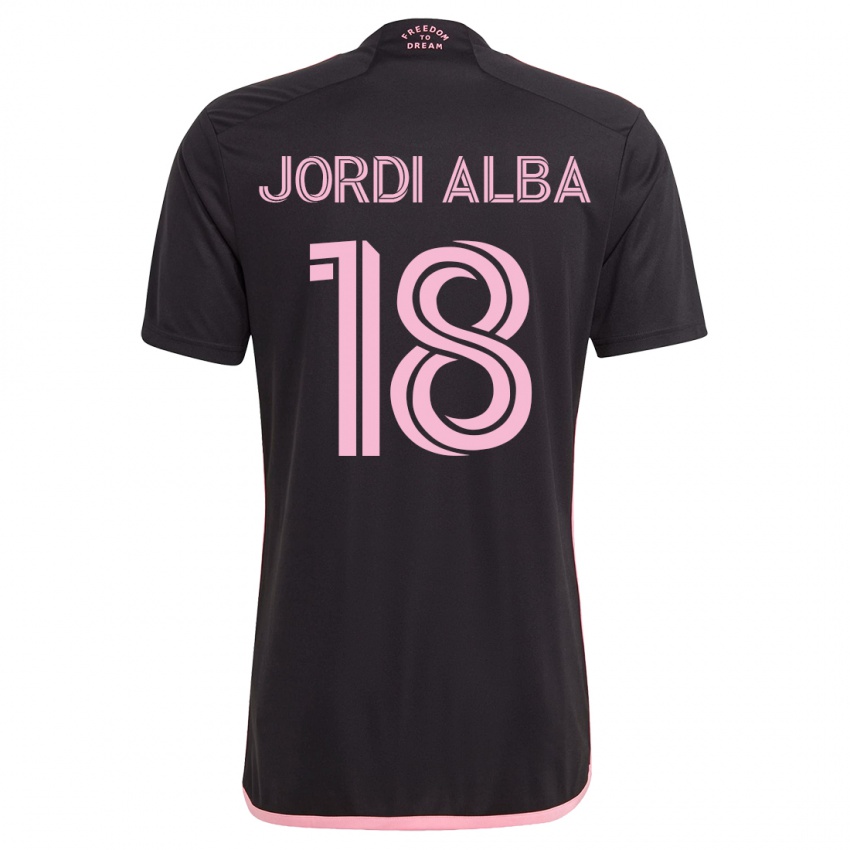 Lapset Jordi Alba #18 Musta Vieraspaita 2023/24 Lyhythihainen Paita T-Paita
