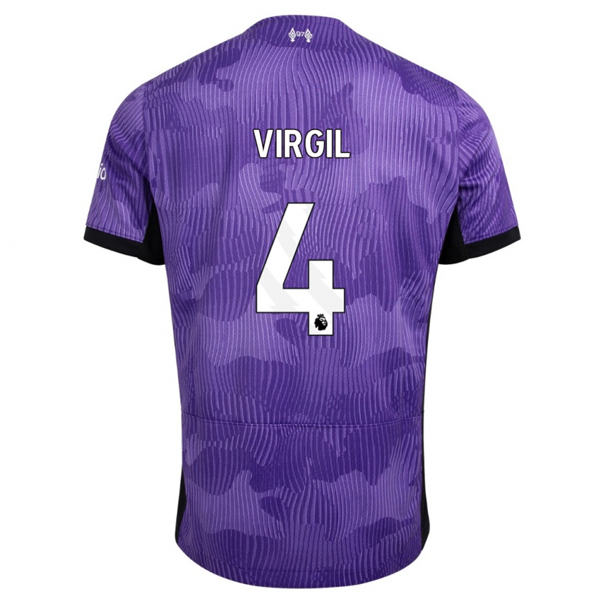 Lapset Virgil Van Dijk #4 Violetti Kolmas Sarja 2023/24 Lyhythihainen Paita T-Paita