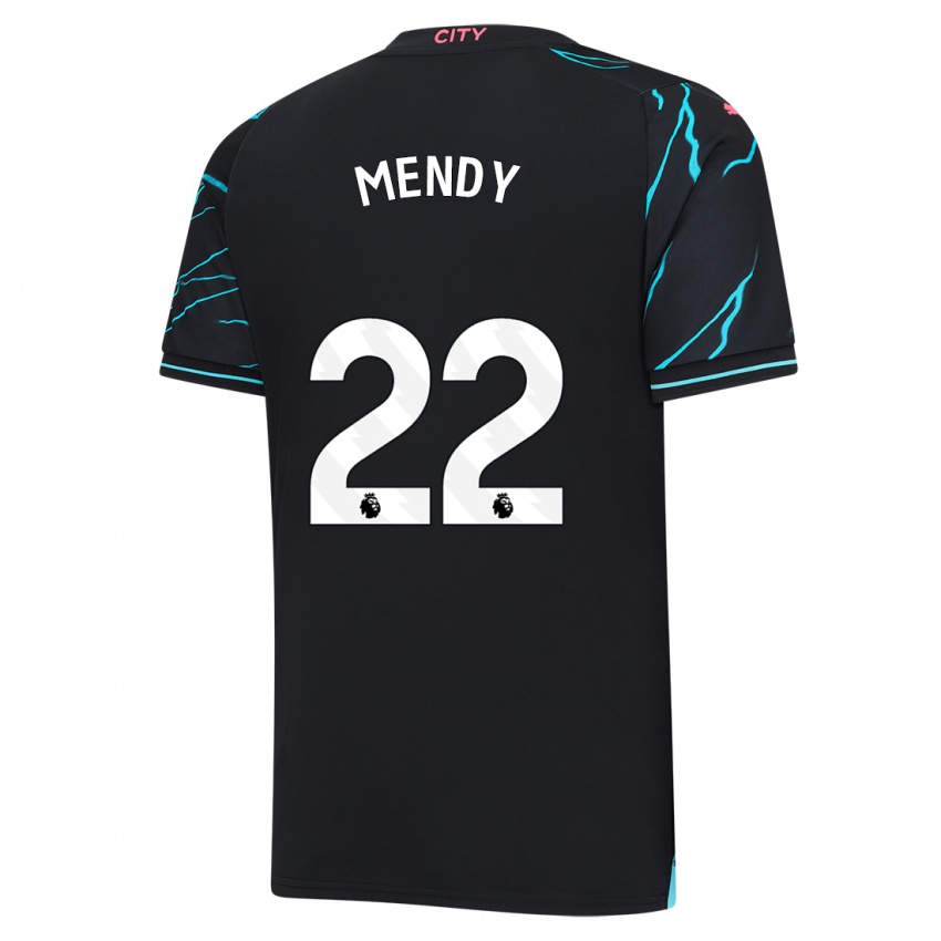 Lapset Benjamin Mendy #22 Tummansininen Kolmas Sarja 2023/24 Lyhythihainen Paita T-Paita