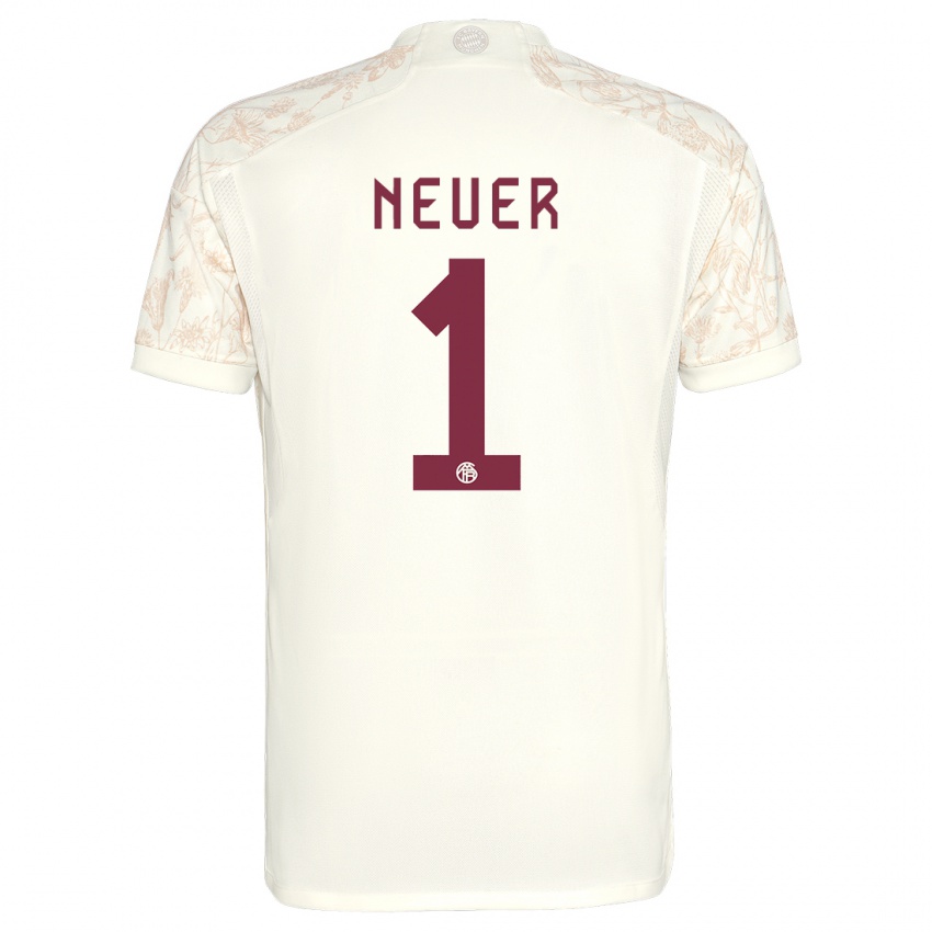 Lapset Manuel Neuer #1 Luonnonvalkoinen Kolmas Sarja 2023/24 Lyhythihainen Paita T-Paita