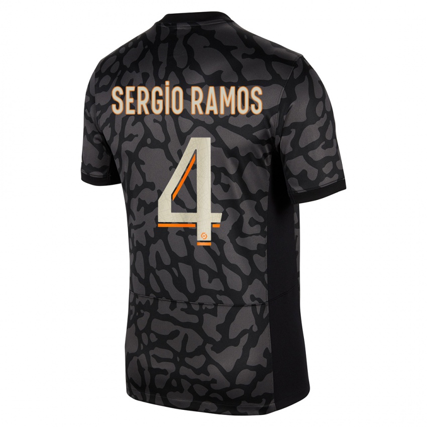 Lapset Sergio Ramos #4 Musta Kolmas Sarja 2023/24 Lyhythihainen Paita T-Paita
