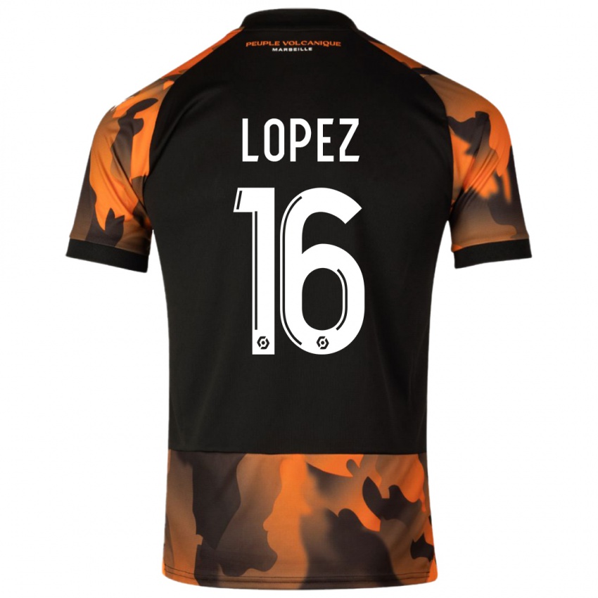 Lapset Pau Lopez #16 Musta Oranssi Kolmas Sarja 2023/24 Lyhythihainen Paita T-Paita