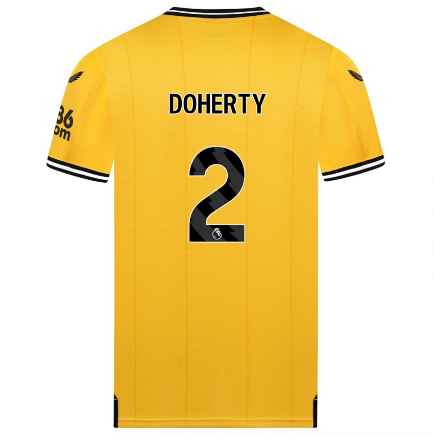 Miesten Matt Doherty #2 Keltainen Kotipaita 2023/24 Lyhythihainen Paita T-Paita