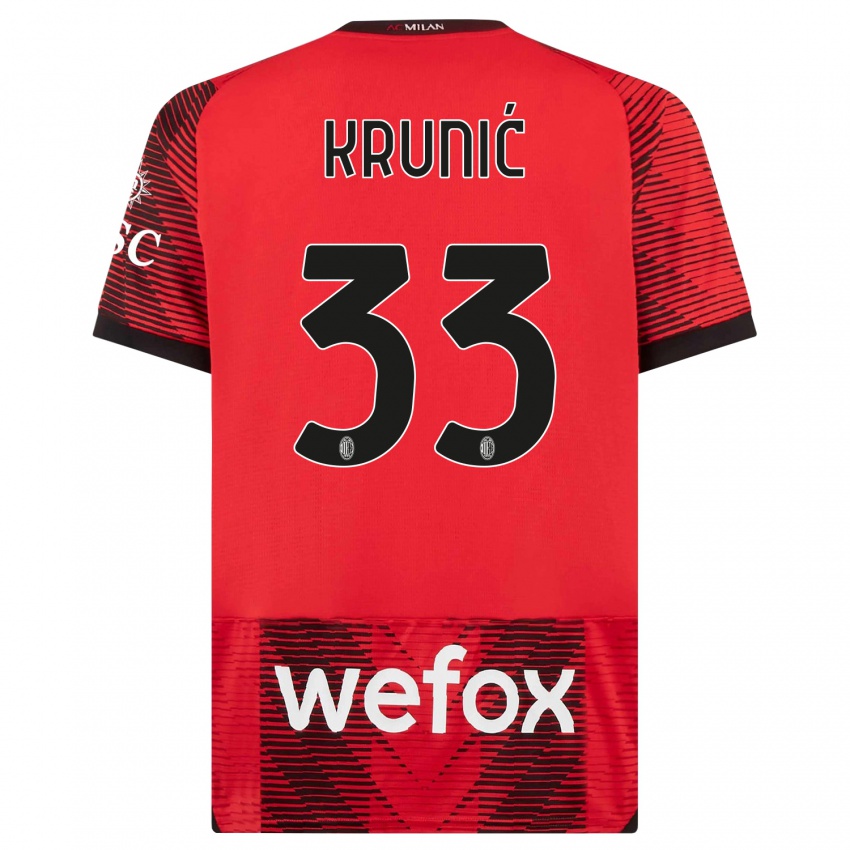 Miesten Rade Krunic #33 Punamusta Kotipaita 2023/24 Lyhythihainen Paita T-Paita