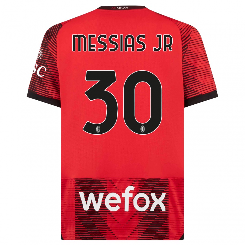 Miesten Junior Messias #30 Punamusta Kotipaita 2023/24 Lyhythihainen Paita T-Paita