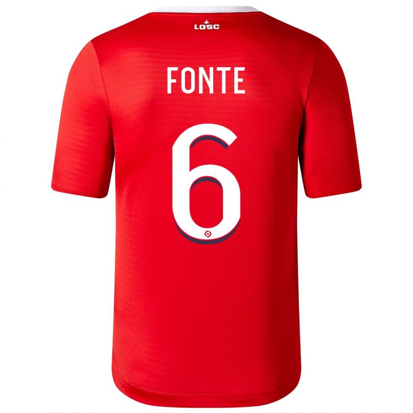 Miesten Jose Fonte #6 Punainen Kotipaita 2023/24 Lyhythihainen Paita T-Paita