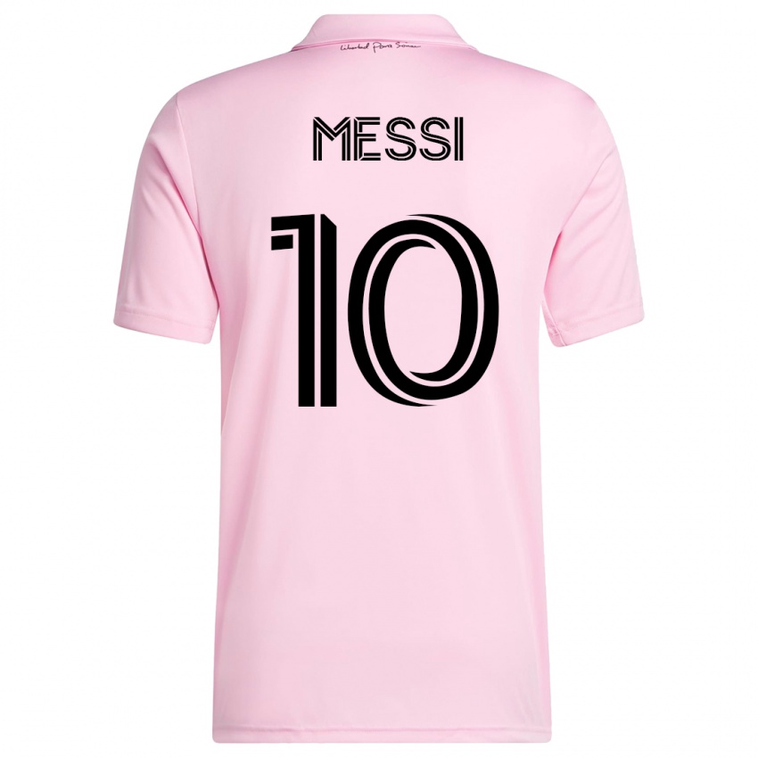 Miesten Lionel Messi #10 Vaaleanpunainen Kotipaita 2023/24 Lyhythihainen Paita T-Paita