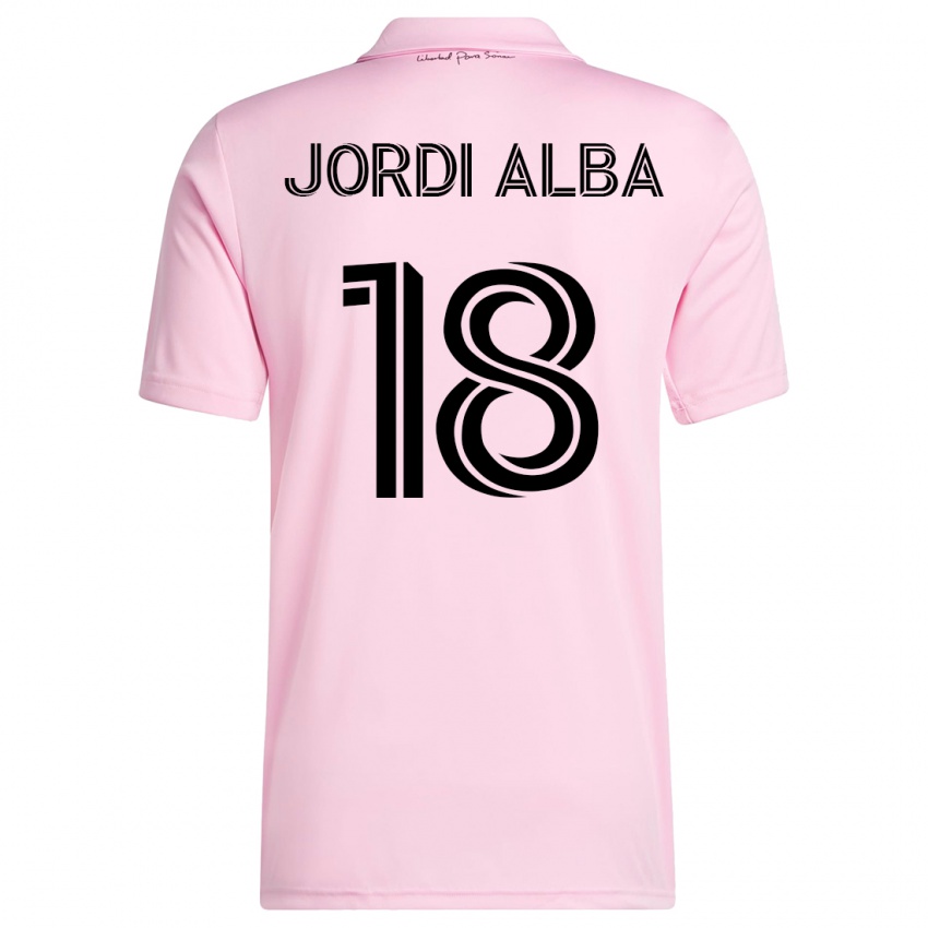 Miesten Jordi Alba #18 Vaaleanpunainen Kotipaita 2023/24 Lyhythihainen Paita T-Paita