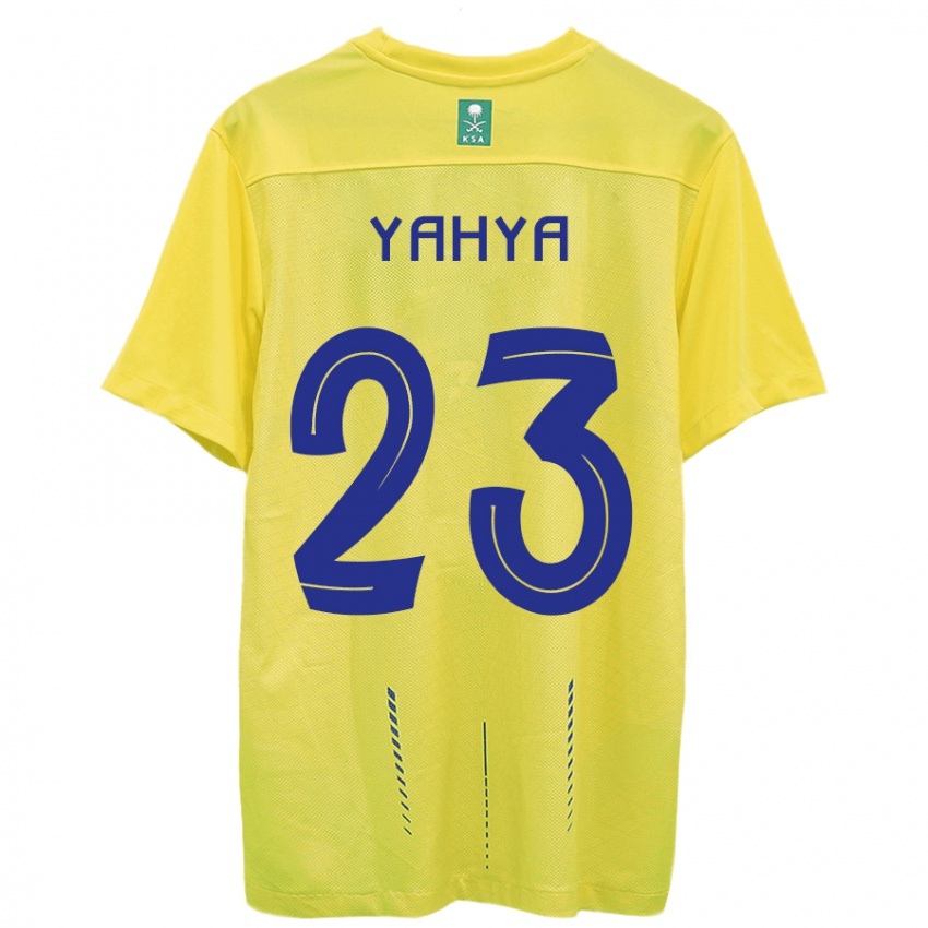 Miesten Ayman Yahya #23 Keltainen Kotipaita 2023/24 Lyhythihainen Paita T-Paita