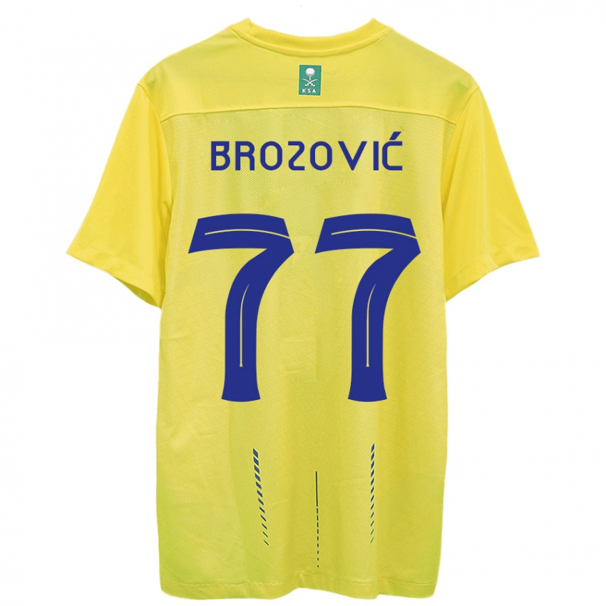 Miesten Marcelo Brozovic #77 Keltainen Kotipaita 2023/24 Lyhythihainen Paita T-Paita