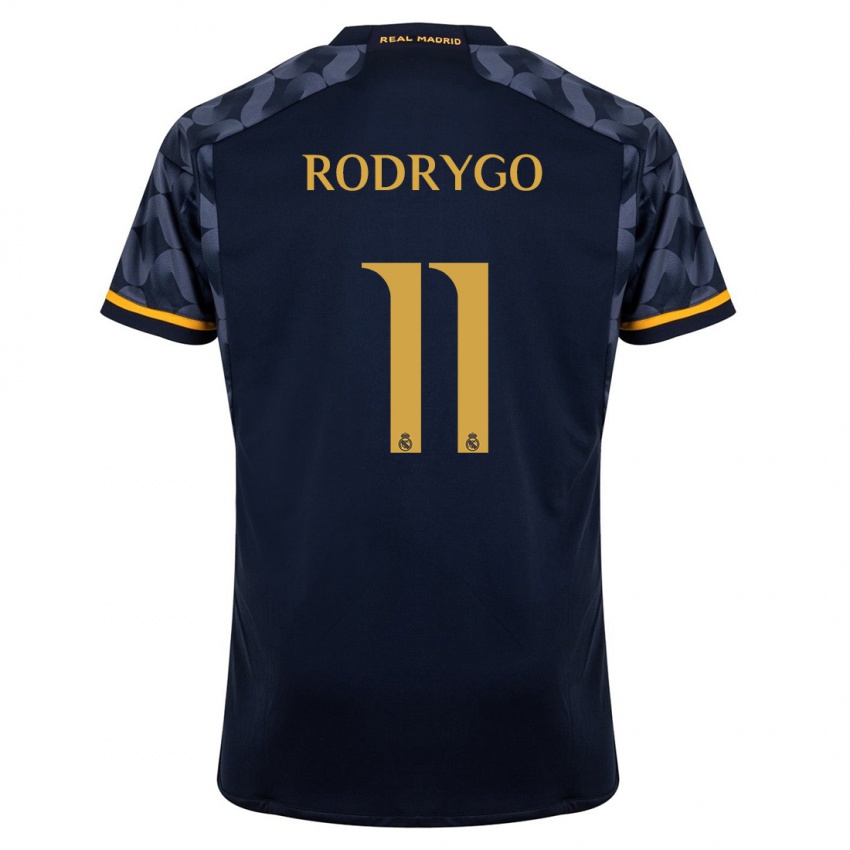 Miesten Rodrygo #11 Tummansininen Vieraspaita 2023/24 Lyhythihainen Paita T-Paita