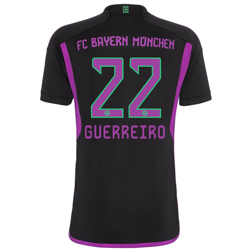 Miesten Raphael Guerreiro #22 Musta Vieraspaita 2023/24 Lyhythihainen Paita T-Paita