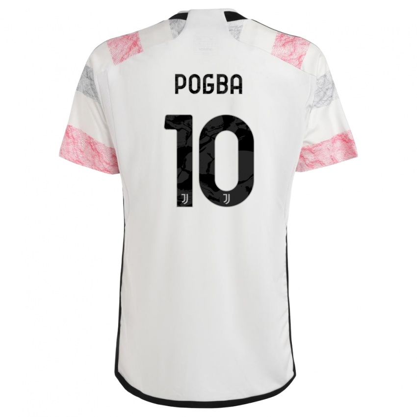 Miesten Paul Pogba #10 Valkoinen Pinkki Vieraspaita 2023/24 Lyhythihainen Paita T-Paita
