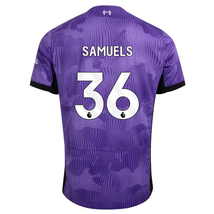 Miesten Kerron Samuels #36 Violetti Kolmas Sarja 2023/24 Lyhythihainen Paita T-Paita